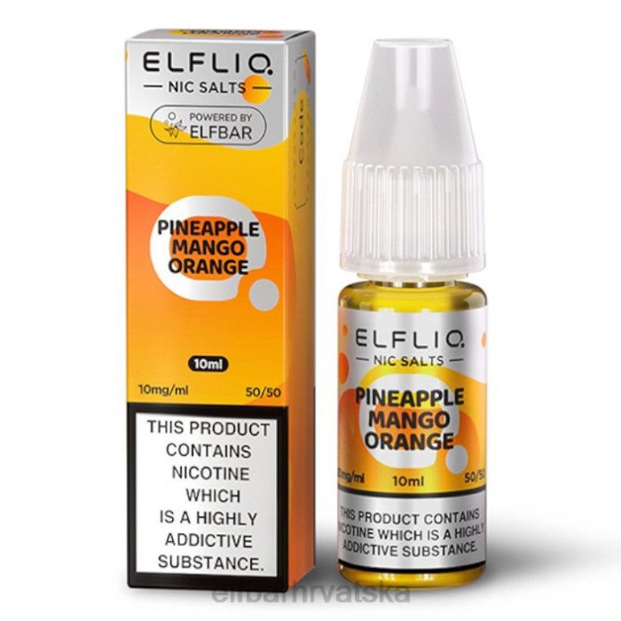 Elf Bar 5000 - ELFBAR elfliq nic soli - ananas mango naranča - 10 ml-10 mg/ml 8D4H173