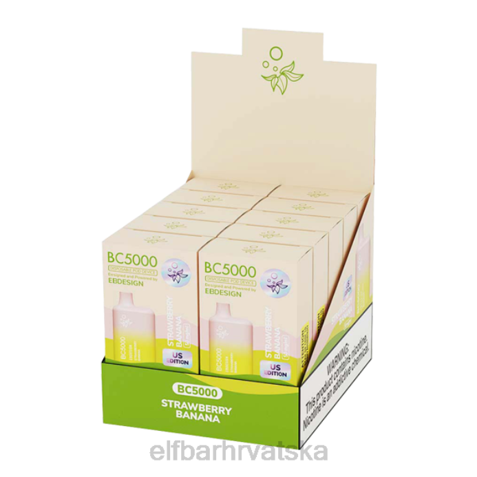 Elf Bar 5000 Hrvatska - ELFBAR jagoda banana bc5000 potrošač - pojedinačno - 50mg 8D4H274