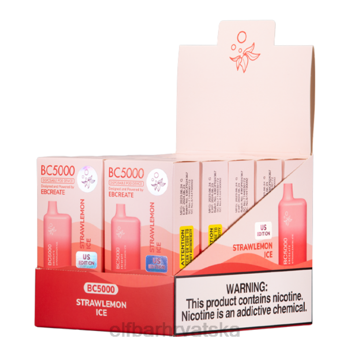 Elf Bar 5000 Hrvatska - ELFBAR strawlemon ice bc5000 potrošač - 40mg - pojedinačno 8D4H284