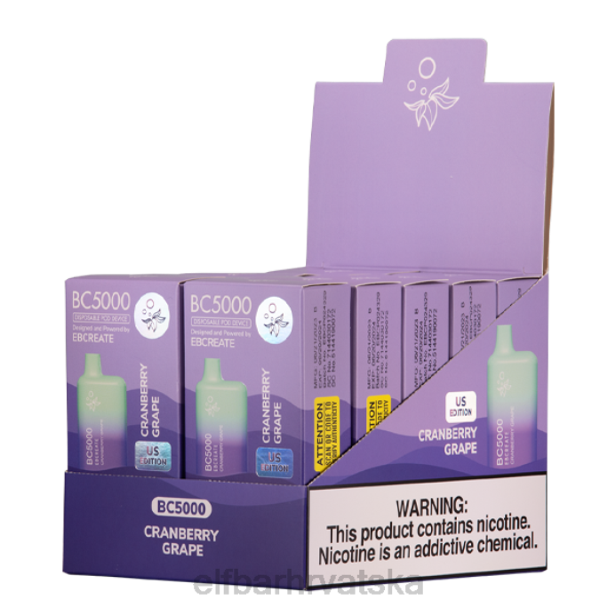 Elf Bar Pods - ELFBAR brusnica grožđe bc5000 potrošač - pojedinačno - 0mg 8D4H268