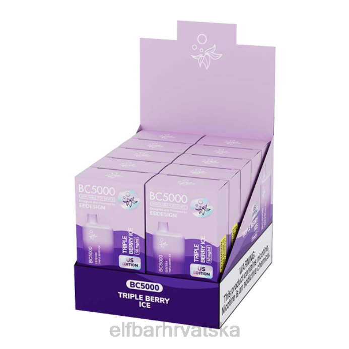 Elf Bar Tisak - ELFBAR triple berry ice bc5000 potrošač - jednostruki 8D4H270