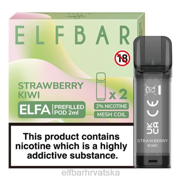Elf Bar 1500 - ELFBAR elfa napunjena kapsula - 2 ml - 20 mg (2 pakiranja) 8D4H107 jagoda kivi