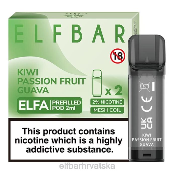 Elf Bar 1500 - ELFBAR elfa napunjena kapsula - 2 ml - 20 mg (2 pakiranja) 8D4H117 kivi marakuja guava