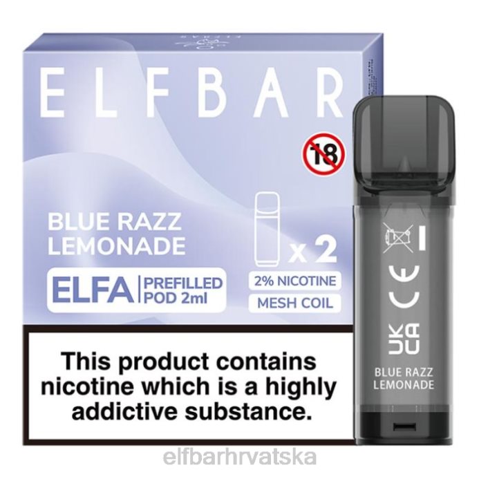 Elf Bar 1500 - ELFBAR elfa napunjena kapsula - 2 ml - 20 mg (2 pakiranja) 8D4H127 brusnica grožđa