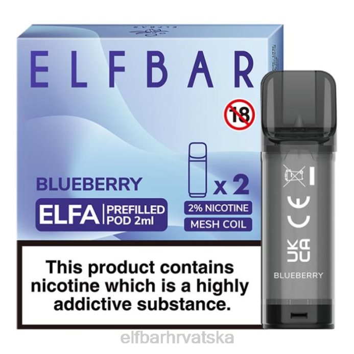 Elf Bar 1500 - ELFBAR elfa napunjena kapsula - 2 ml - 20 mg (2 pakiranja) 8D4H127 brusnica grožđa