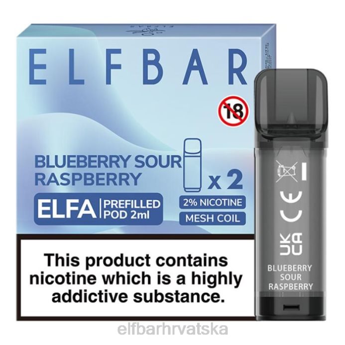 Elf Bar 1500 - ELFBAR elfa napunjena kapsula - 2 ml - 20 mg (2 pakiranja) 8D4H127 brusnica grožđa