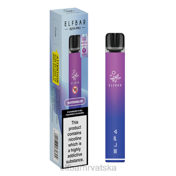 Elf Bar 1500 - ELFBAR elfa pro pod kit - punjiva 8D4H67 aurora ljubičasta + unaprijed napunjena mahuna lubenice