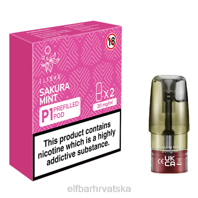 Elf Bar 1500 - ELFBAR mate 500 p1 napunjene mahune - 20 mg (2 pakiranja) sakura metvice 8D4H167