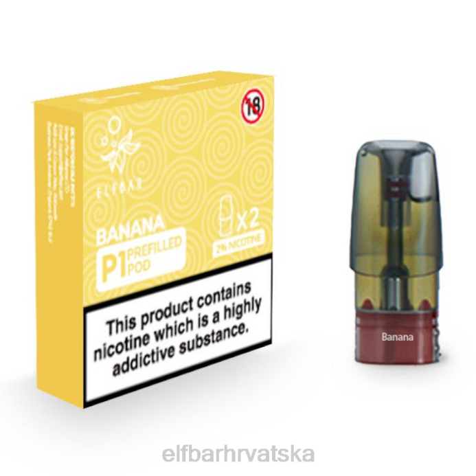 Elf Bar 5000 - ELFBAR mate 500 p1 napunjene kapsule - 20 mg (2 pakiranja) 8D4H143 banana