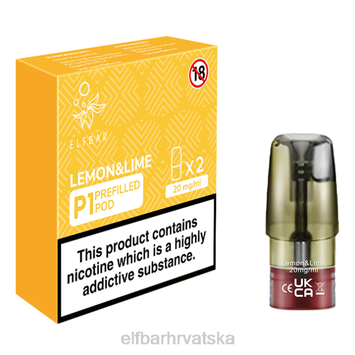 Elf Bar Punjenje - ELFBAR mate 500 p1 napunjene mahune - 20 mg (2 pakiranja) limun i limeta 8D4H149