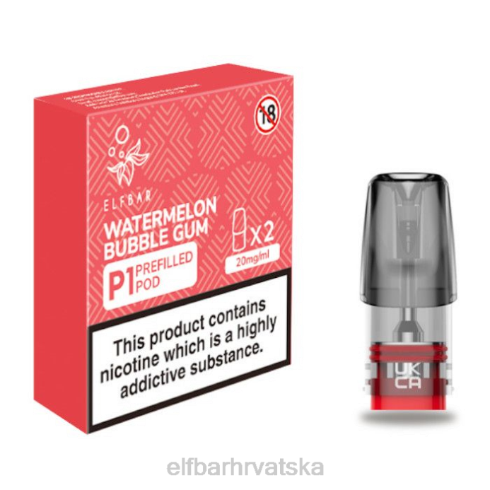 Elf Bar Punjenje - ELFBAR mate 500 p1 unaprijed napunjene mahune - 20 mg (2 pakiranja) žvakaća guma od lubenice 8D4H159