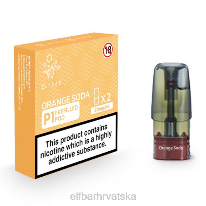 Elf Bar T600 - ELFBAR mate 500 p1 napunjene kapsule - 20 mg (2 pakiranja) narančaste sode 8D4H155