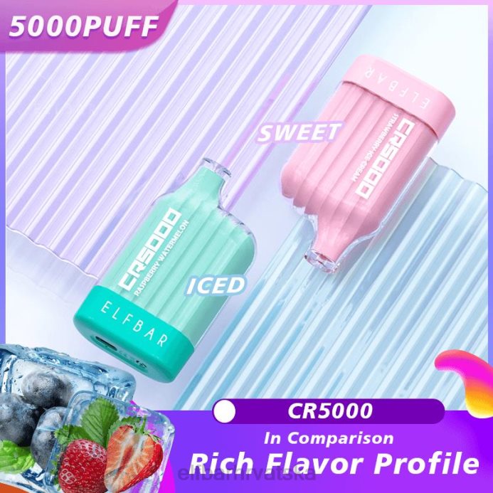 Elf Bar 1500 - ELFBAR cr5000 jednokratni vape 5000 puffs 8D4H327 breskva jagoda lubenica