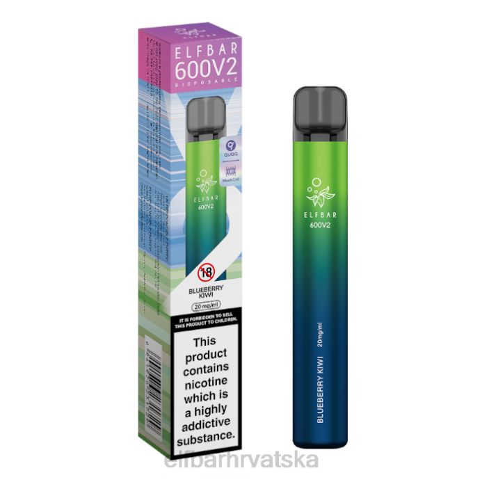 Elf Bar 5000 - ELFBAR 600v2 jednokratni vape - 20mg 8D4H23 borovnica kivi