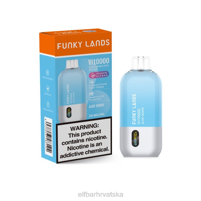 Elf Bar Hrvatska - ELFBAR funky lands najbolji okus za jednokratnu upotrebu vape vi10000 serija grožđa 8D4H452 brusnica grape duo ice