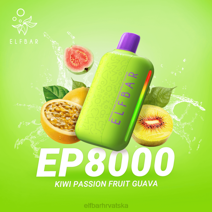 Elf Bar Hrvatska - ELFBAR jednokratni vape novi ep8000 puffs 8D4H362 kivi marakuja guava