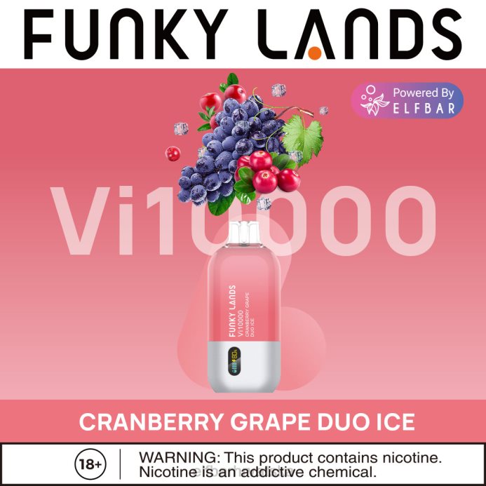 Elf Bar Pods - ELFBAR funky lands najbolji okus jednokratne vape serije vi10000 iced 8D4H458 brusnica grape duo ice
