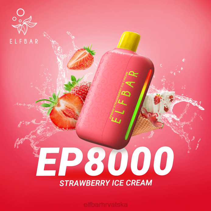 Elf Bar Pods - ELFBAR jednokratni vape novi ep8000 puffs 8D4H378 led od jagoda