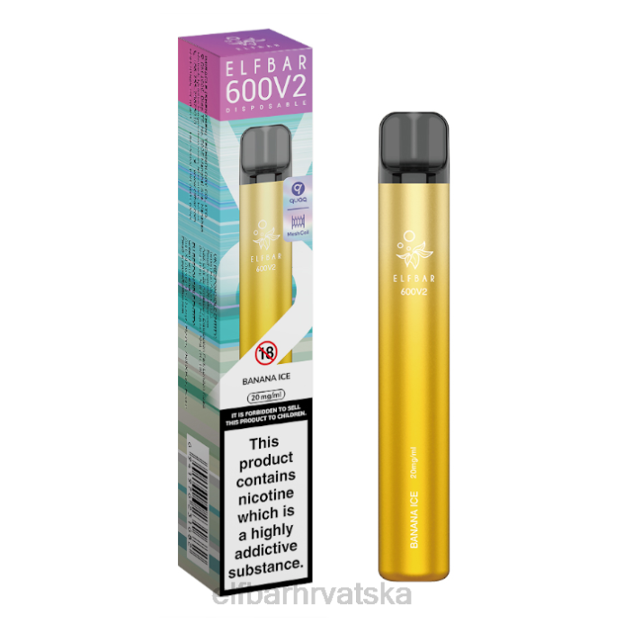 Elf Bar Punjenje - ELFBAR 600v2 jednokratni vape - 20mg 8D4H9 led od banane