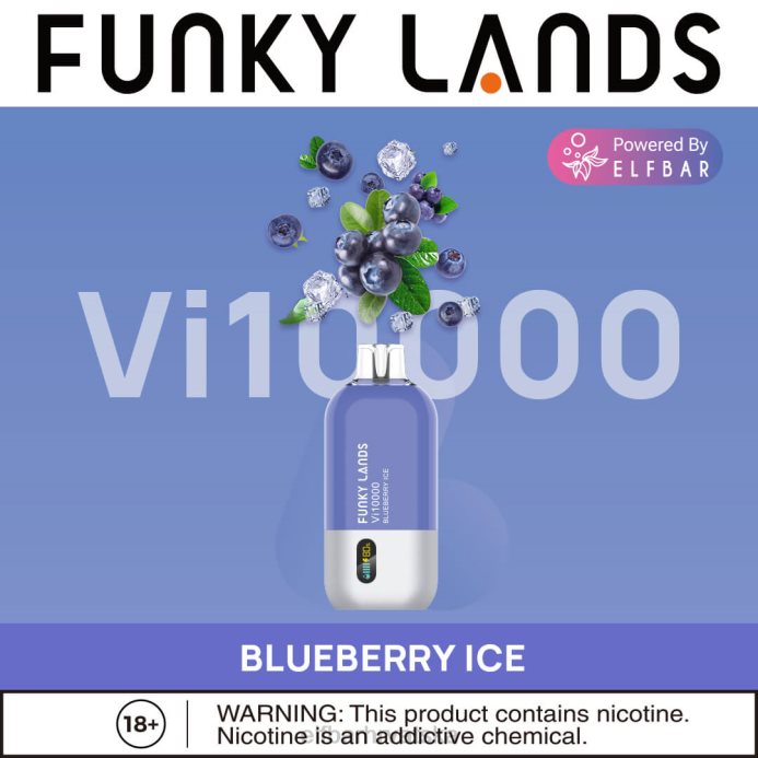 Elf Bar Tisak - ELFBAR funky lands jednokratni vape vi10000 dimova 8D4H460 led od borovnice