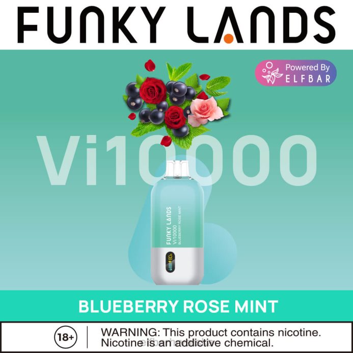 Elf Bar Tisak - ELFBAR funky lands jednokratni vape vi10000 dimova 8D4H460 led od borovnice
