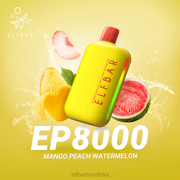 Elf Bar Tisak - ELFBAR jednokratni vape novi ep8000 puffs 8D4H370 dupli mango