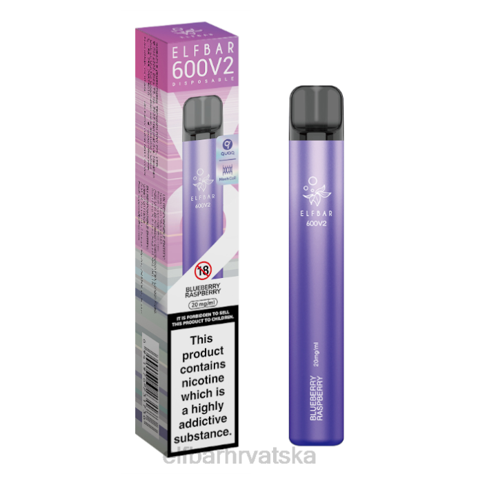 Elf Bar Vape - ELFBAR 600v2 jednokratni vape - 20mg 8D4H16 borovnica malina